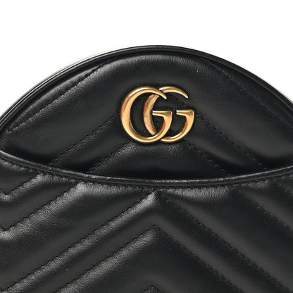 Gucci Calfskin Matelasse GG Marmont Round Wrist Wallet Black 8 of 9