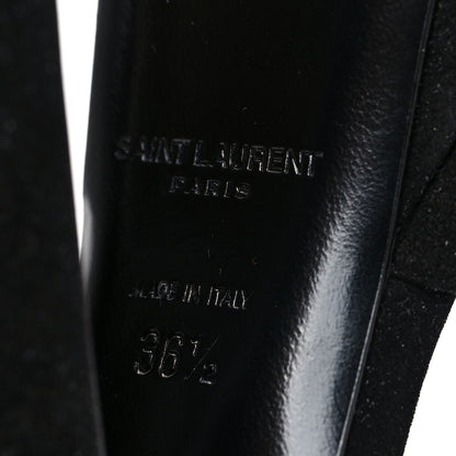 Saint Laurent Suede Debbie Platform Sandal 36.5 Black 6 of 8