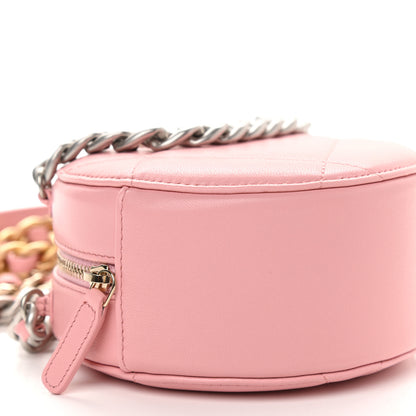 Chanel Lambskin Quilted Chanel 19 Round Clutch With Chain Pink 8 of 9