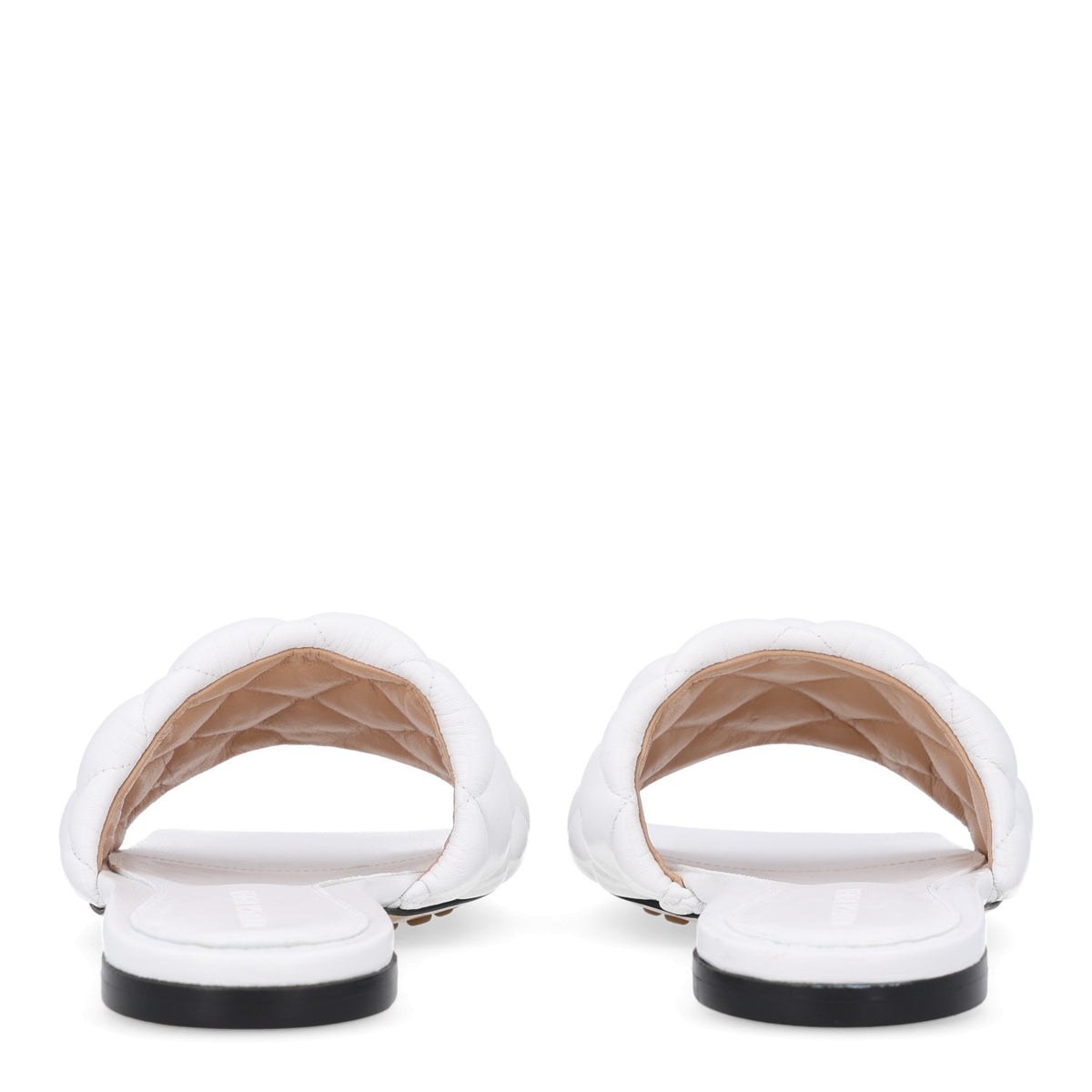 Bottega Veneta Nappa Matelasse Padded Flat Sandals 37.5 Optic White 8 of 10