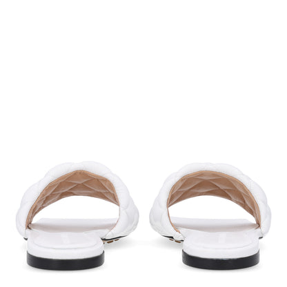 Bottega Veneta Nappa Matelasse Padded Flat Sandals 37.5 Optic White 8 of 10