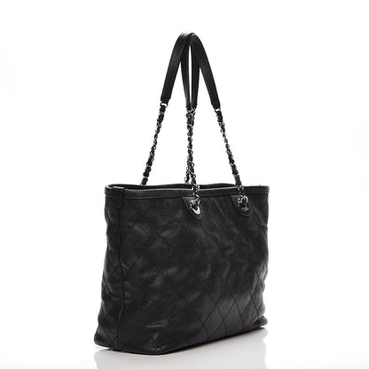 Chanel Grained Calfskin Quilted Small Daily Shopping Tote Black 4 of 8