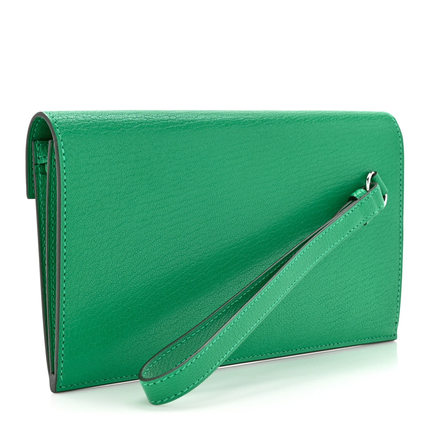 Hermes Chevre Chamkila Kelly Pocket Long Wallet Menthe 3 of 9