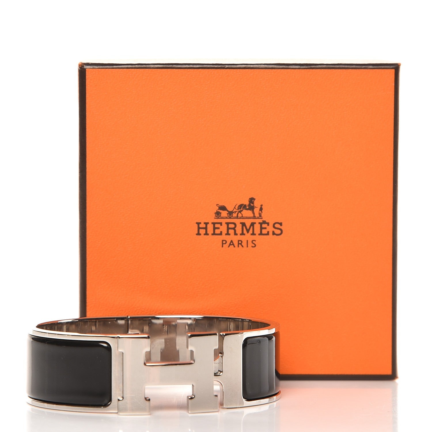 Hermes Enamel Wide Clic Clac H Bracelet GM Black 5 of 5