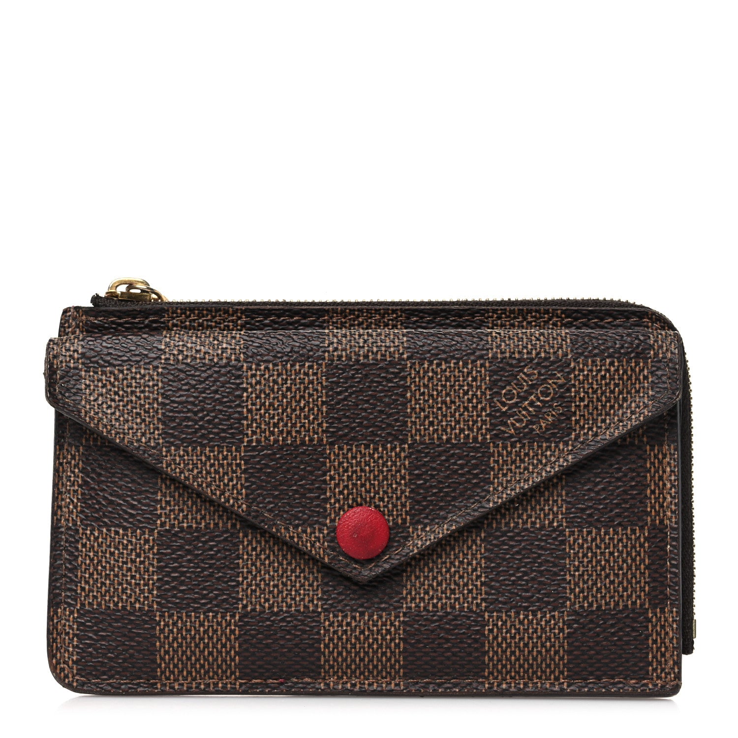 Louis Vuitton Damier Ebene Recto Verso Card Holder Red 1 of 7