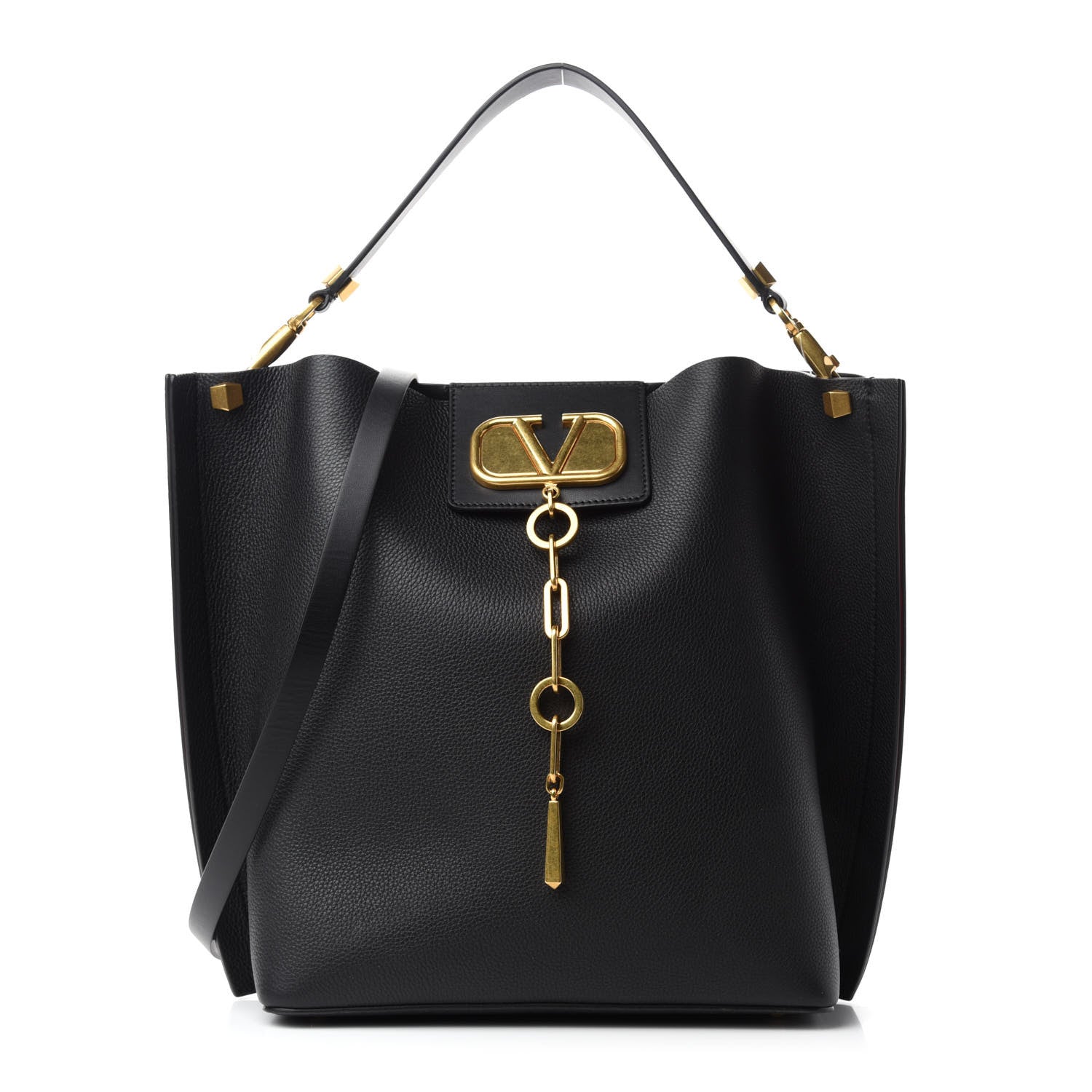 Valentino Garavani Grainy Calfskin Escape Hobo Bag Black 3 of 10