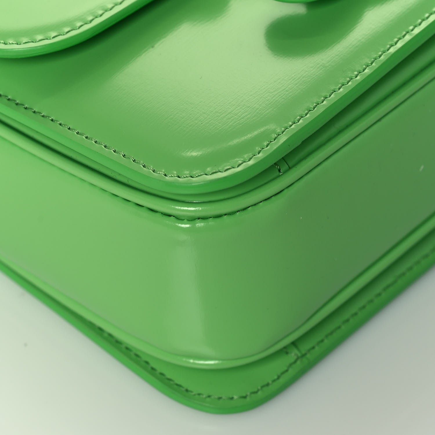 Celine Shiny Calfskin Teen Cuir Triomphe Bright Green 9 of 14