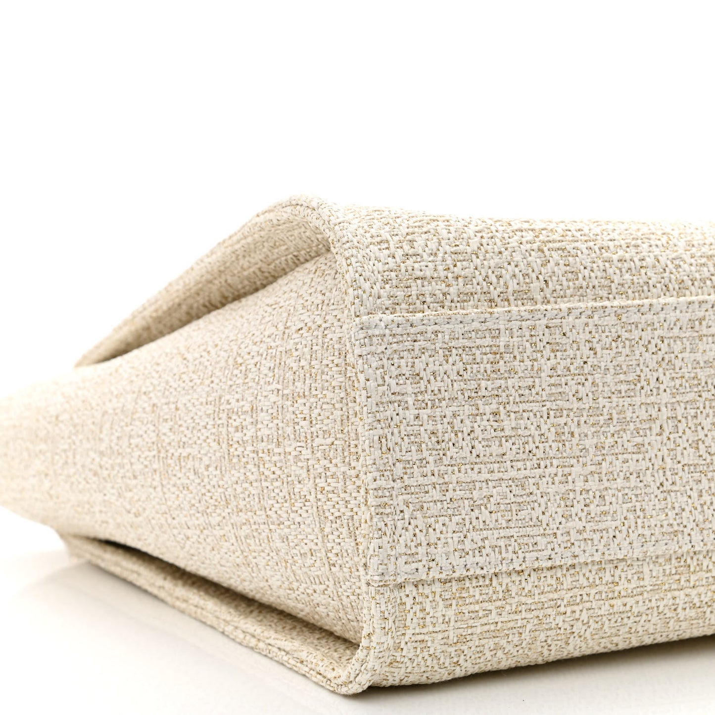 Lurex Boucle Small Deauville Tote Ivory