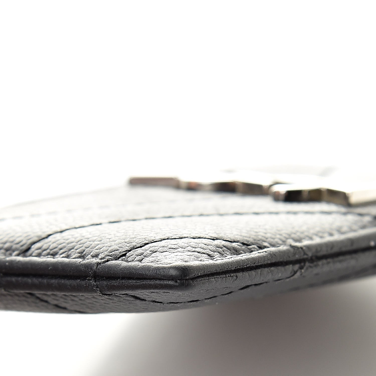 Saint Laurent Grain De Poudre Matelasse Chevron Monogram Credit Card Case Black 11 of 15