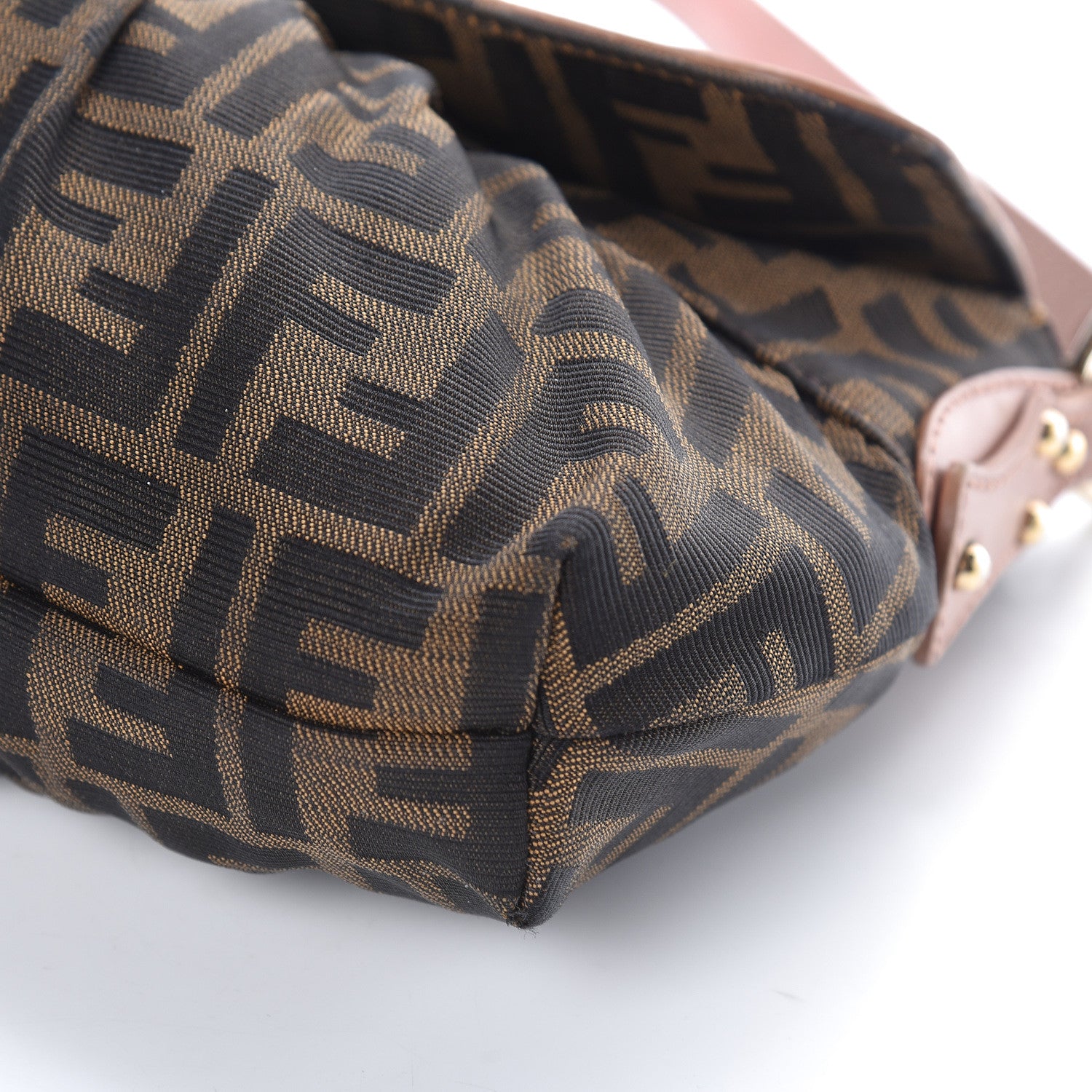 Fendi Zucca Cuoio Lucido Small Chef Shoulder Bag Tobacco Bois de Rose 8 of 9