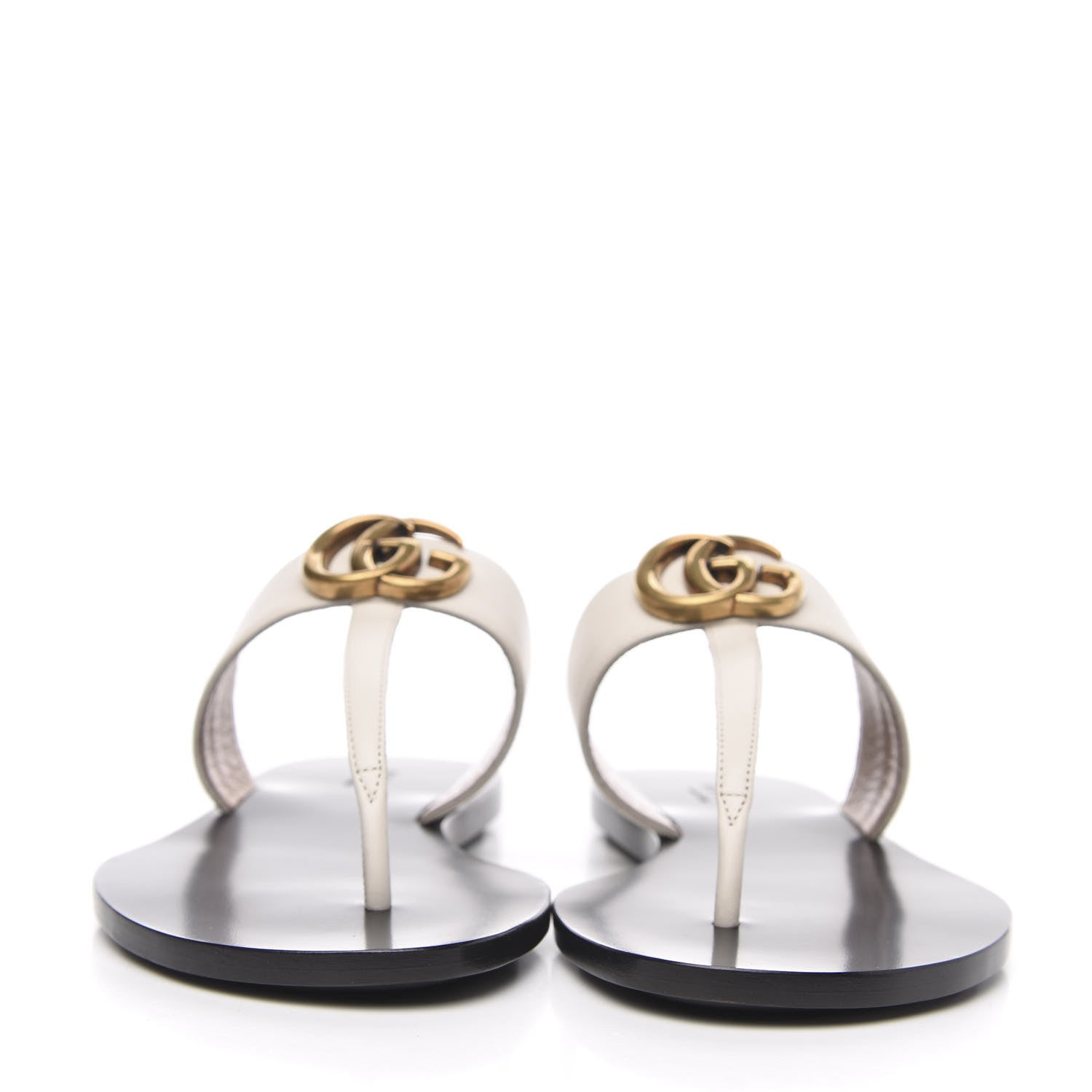 Gucci Calfskin GG Marmont Thong Sandals 36 Mystic White 2 of 8