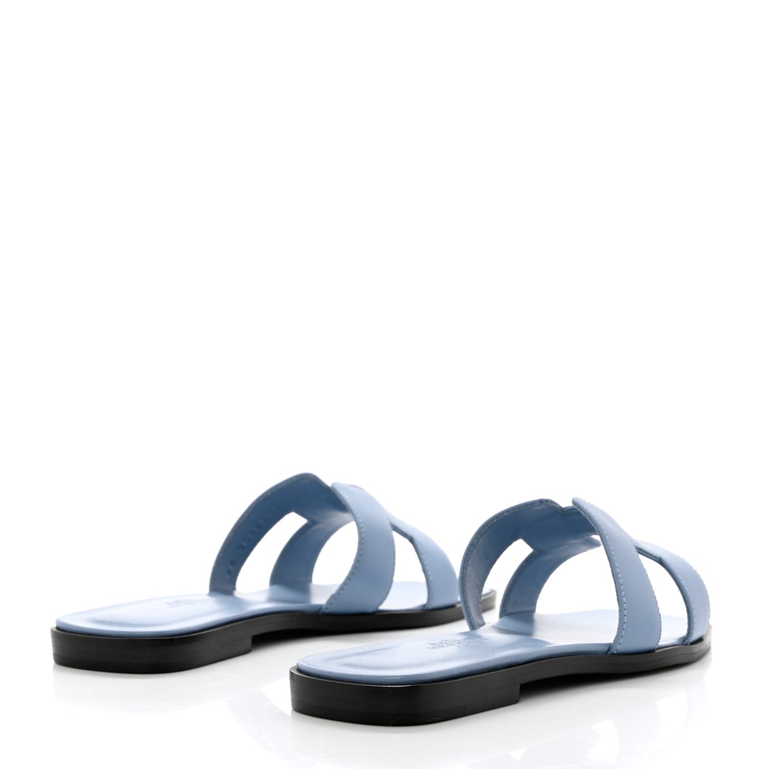 Hermes Box Calfskin Oran Sandals 36.5 Light Bleu 4 of 10