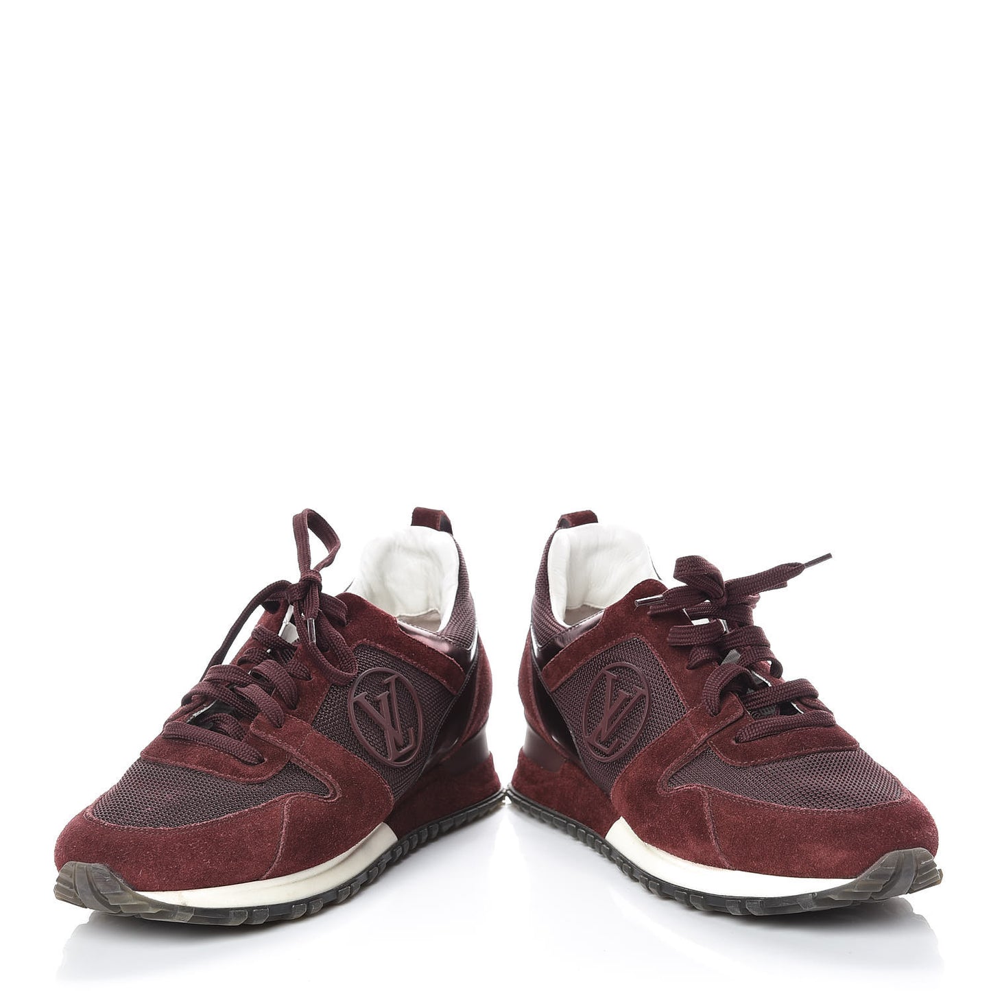 Suede Calfskin Run Away Sneakers 40 Burgundy