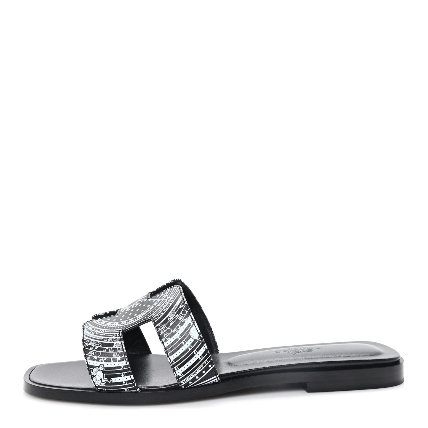 Calfskin Astrologie Bandana Oran Sandals 35.5 Black White