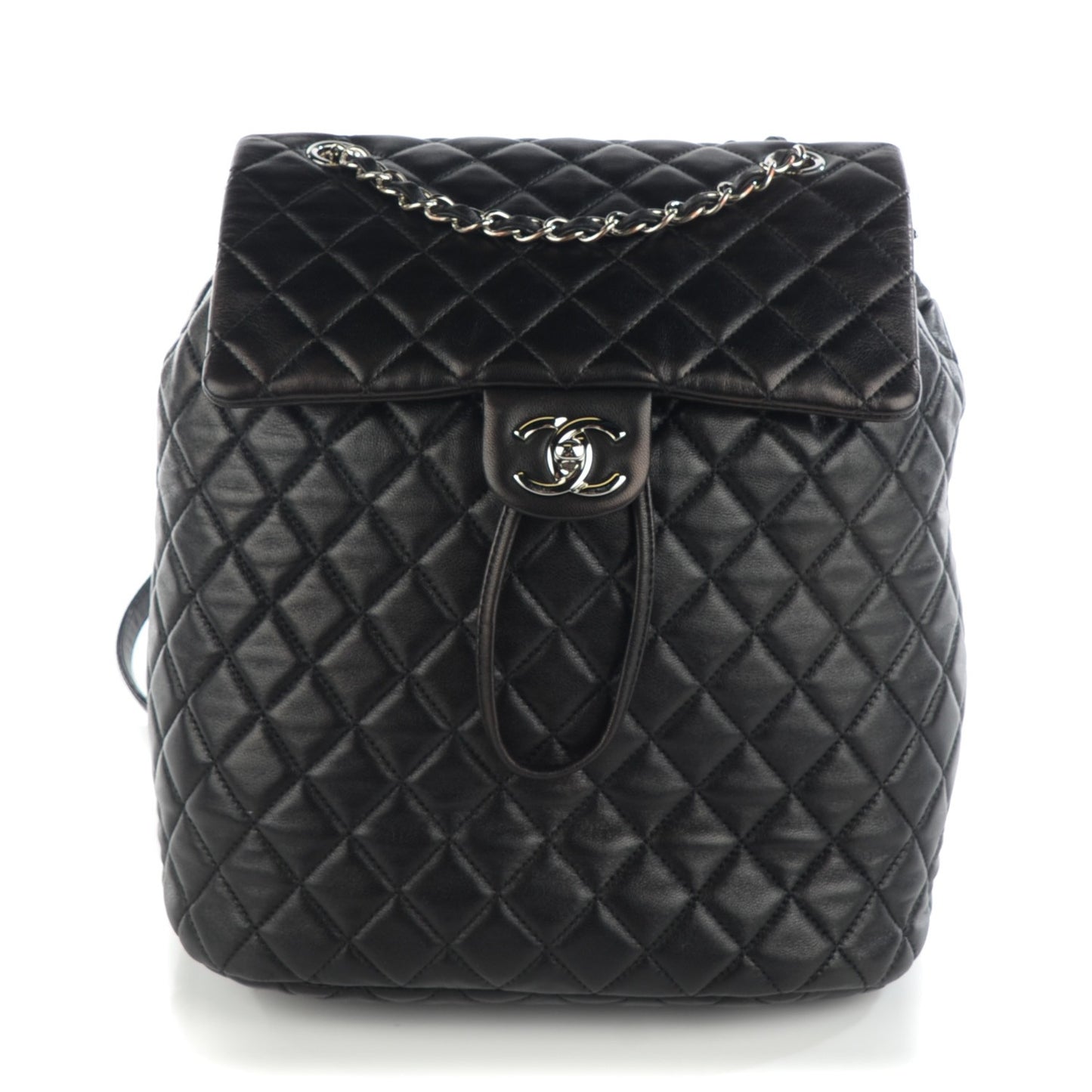 Lambskin Quilted Large Urban Spirit Backpack Black