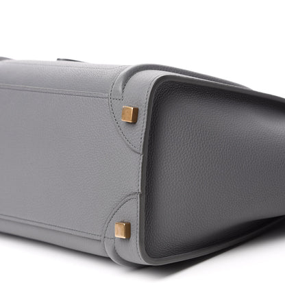 Celine Drummed Calfskin Micro Luggage Kohl 7 of 10