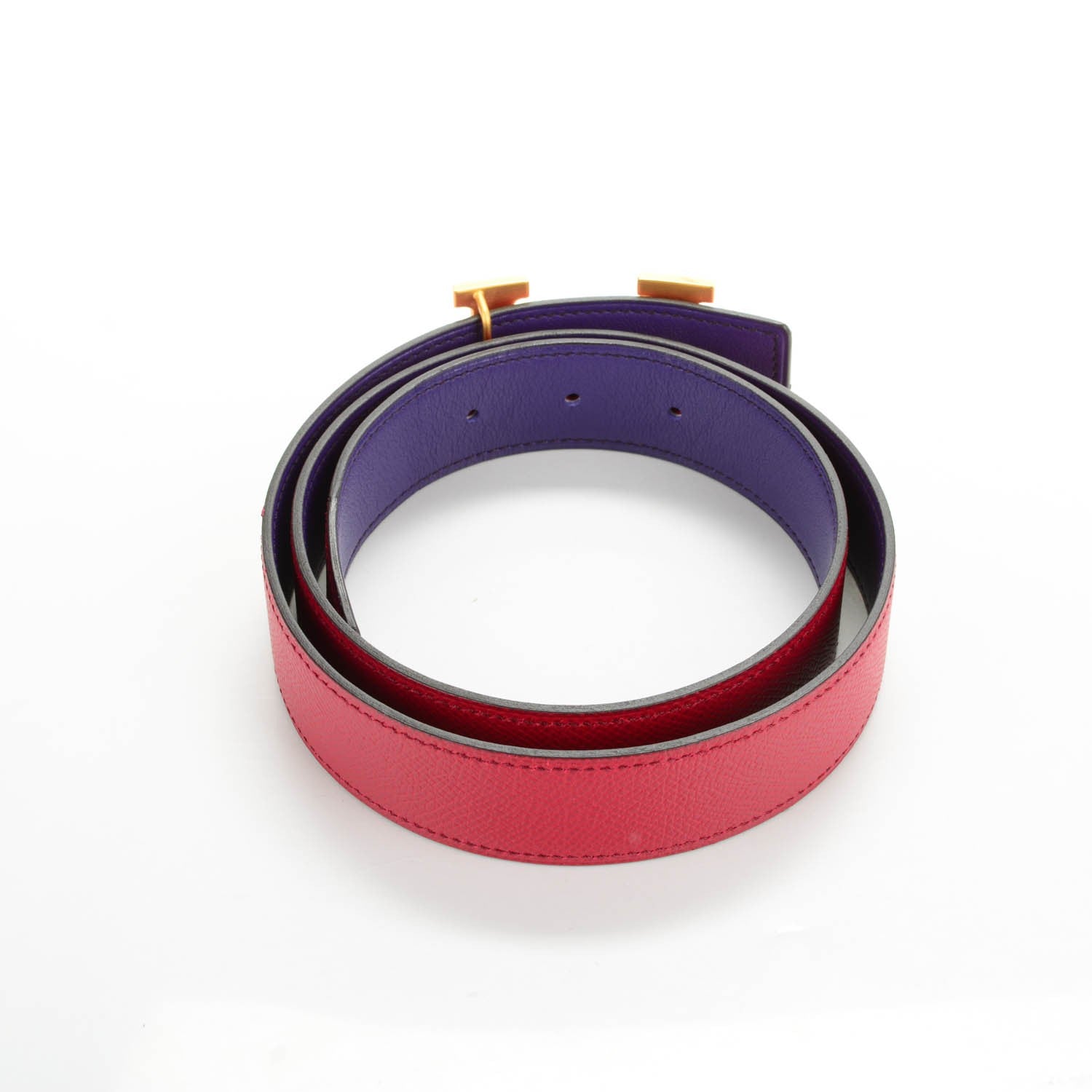 Hermes Epsom Swift 32mm H Belt 80 Rubis Iris 4 of 8