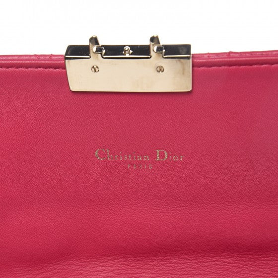 Lambskin Cannage Miss Dior Promenade Pouch Fuchsia