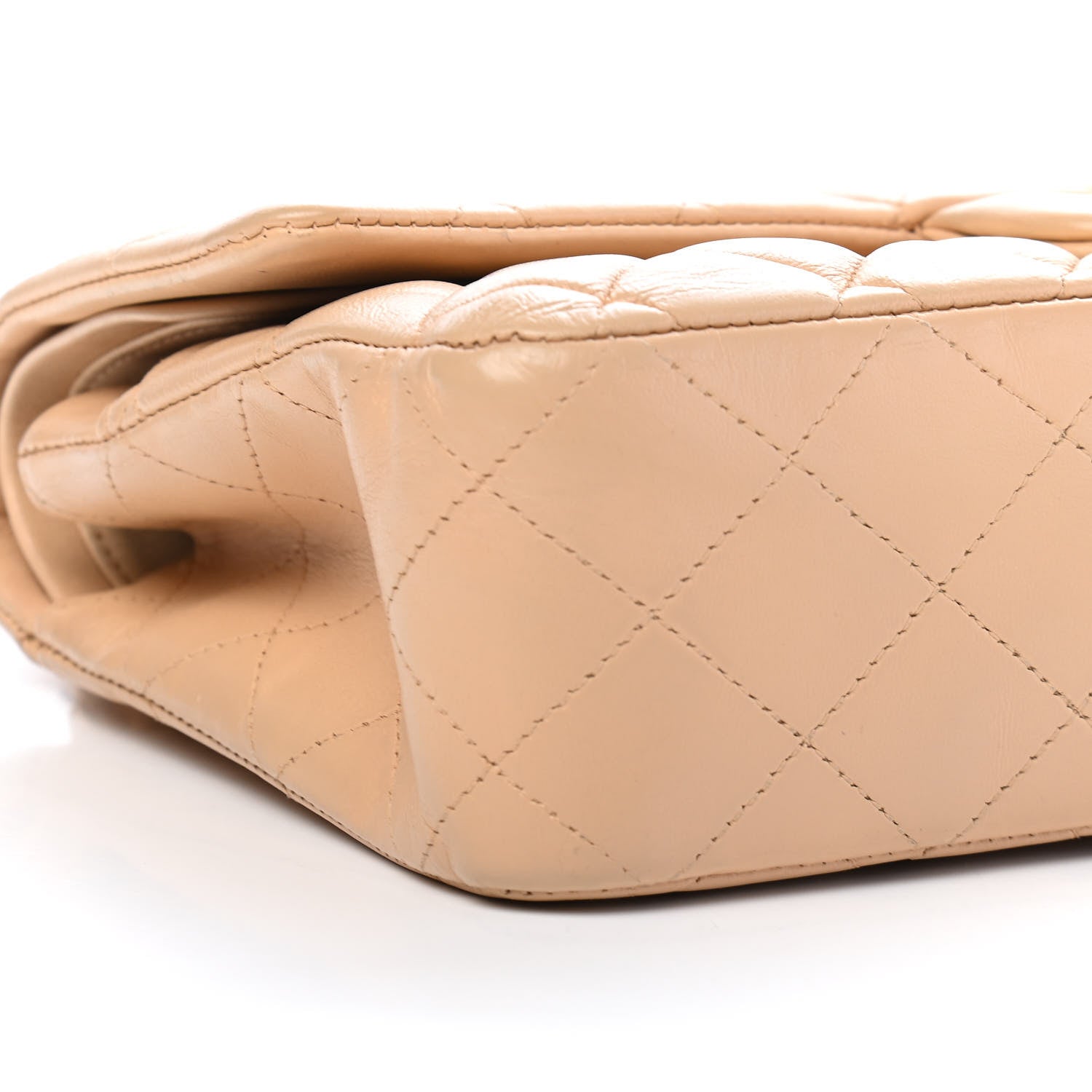 Chanel Lambskin Quilted Medium Double Flap Beige 7 of 11