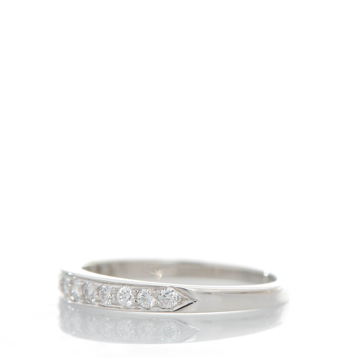 Tiffany Platinum Diamond Half Circle Wedding Band Ring 6.75 3 of 6