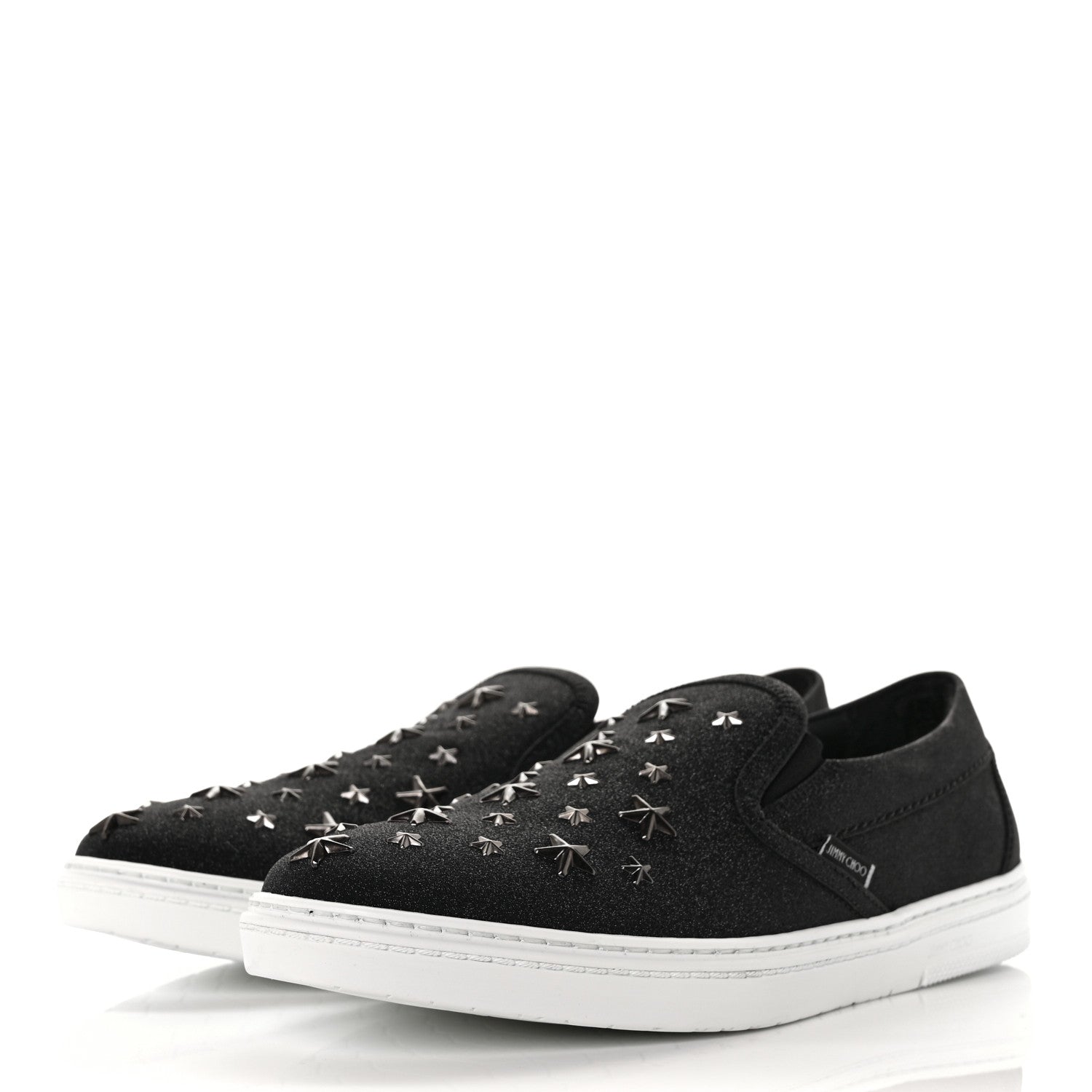 Jimmy Choo Fine Glitter Suede Mens Grove Sneakers 41.5 Black 3 of 7