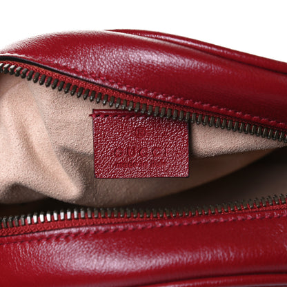 Gucci Glazed Calfskin Matelasse Heart Mini GG Marmont Round Shoulder Bag Romantic Cerise 6 of 10