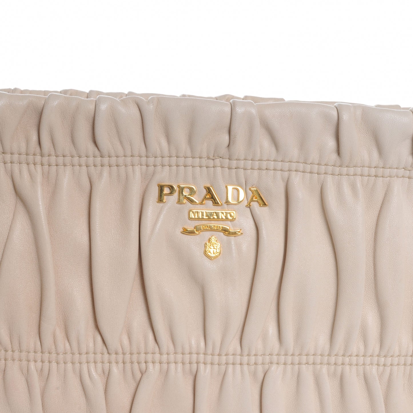 Nappa Dressy Gaufre Ruched Clutch