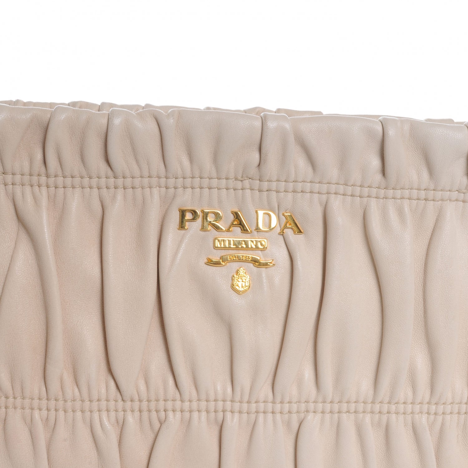 Prada Nappa Dressy Gaufre Ruched Clutch 3 of 9