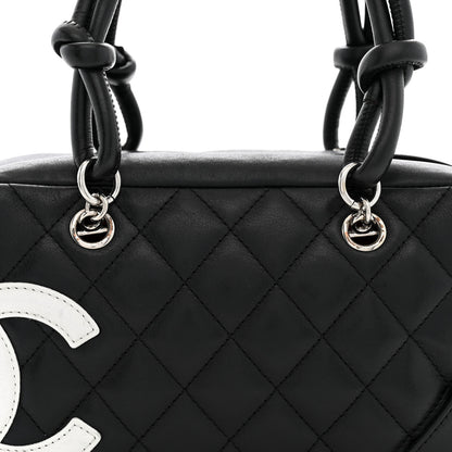 Chanel Calfskin Quilted Small Cambon Bowler Black White 8 of 10