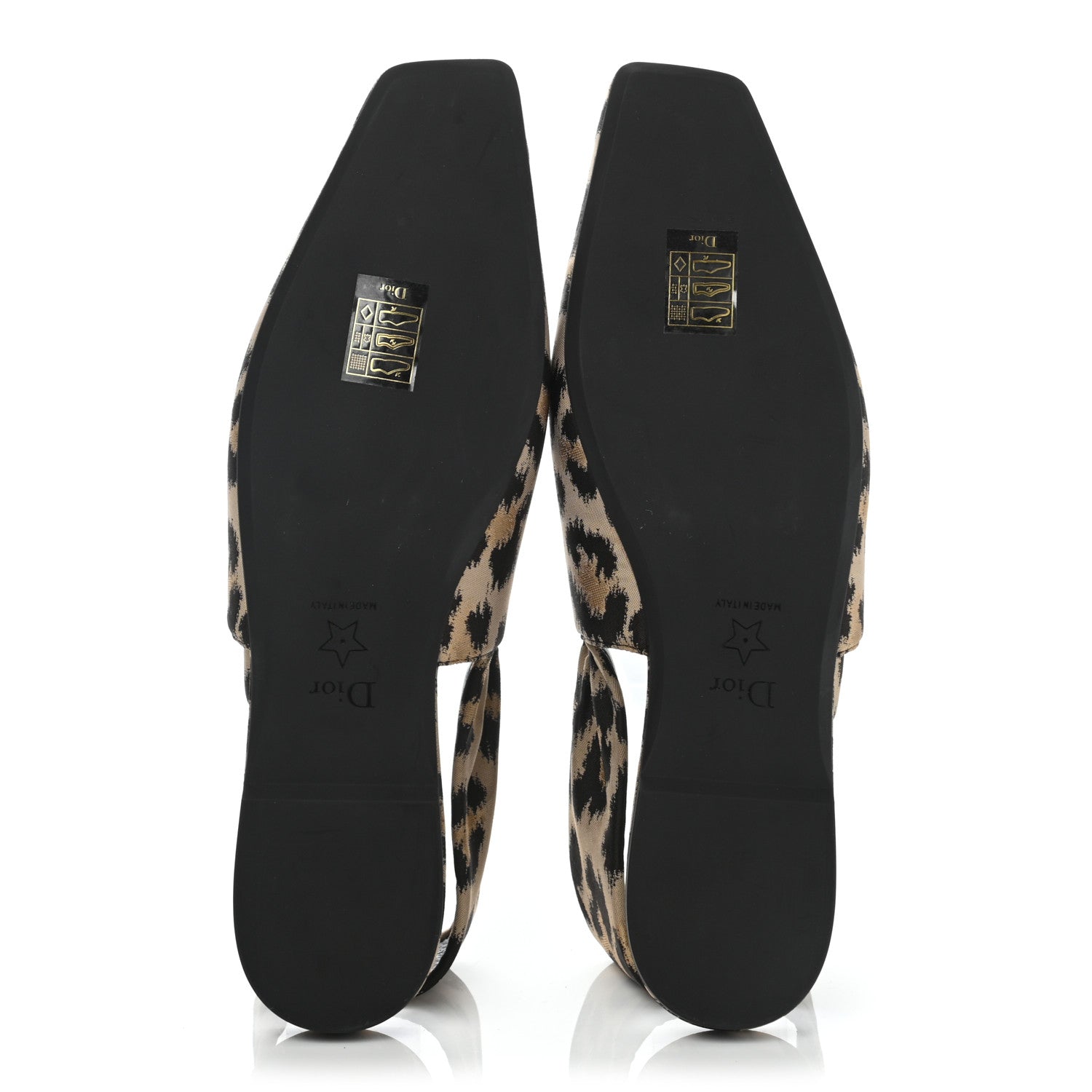 Christian Dior Nylon Leopard Print Mizza Slingback Flat 38.5 Beige Multicolor 6 of 7