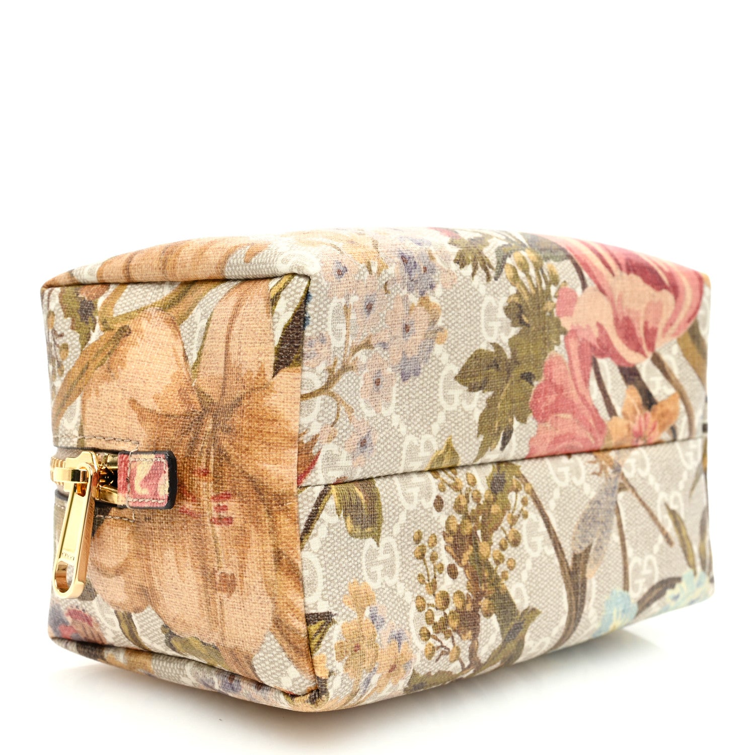 Gucci GG Supreme Monogram Water Flora Small Ophidia Cosmetic Case Beige White Multicolor 4 of 7