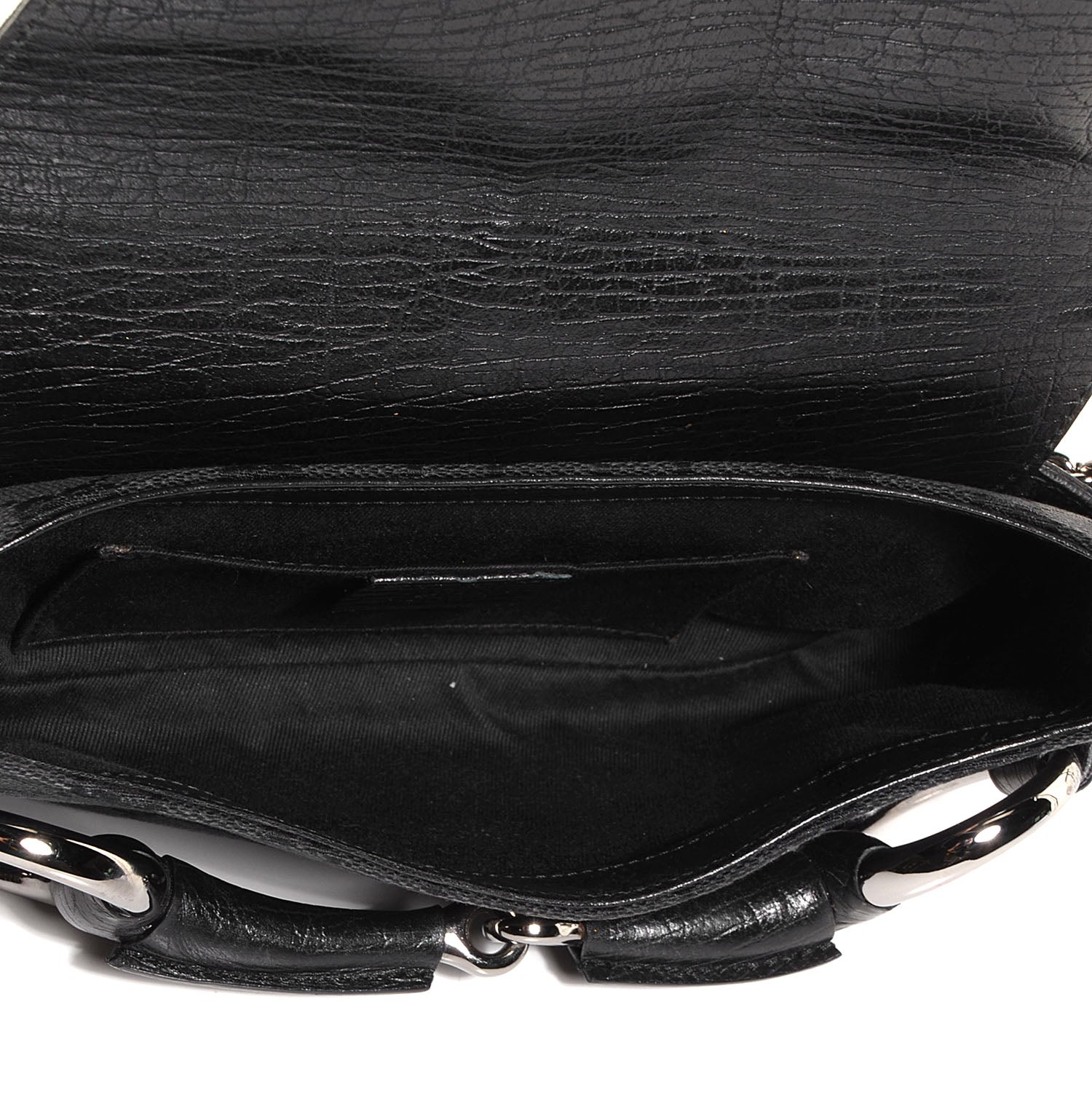 Gucci Monogram Horsebit Chain Clutch Black 5 of 7