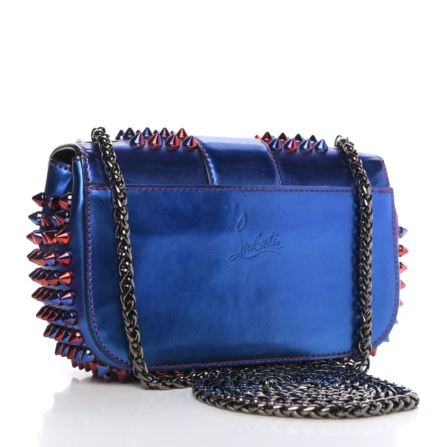 Christian Louboutin Patent Scarabe Spikes Sweety Charity Crossbody Bag Rose Digitale 3 of 9