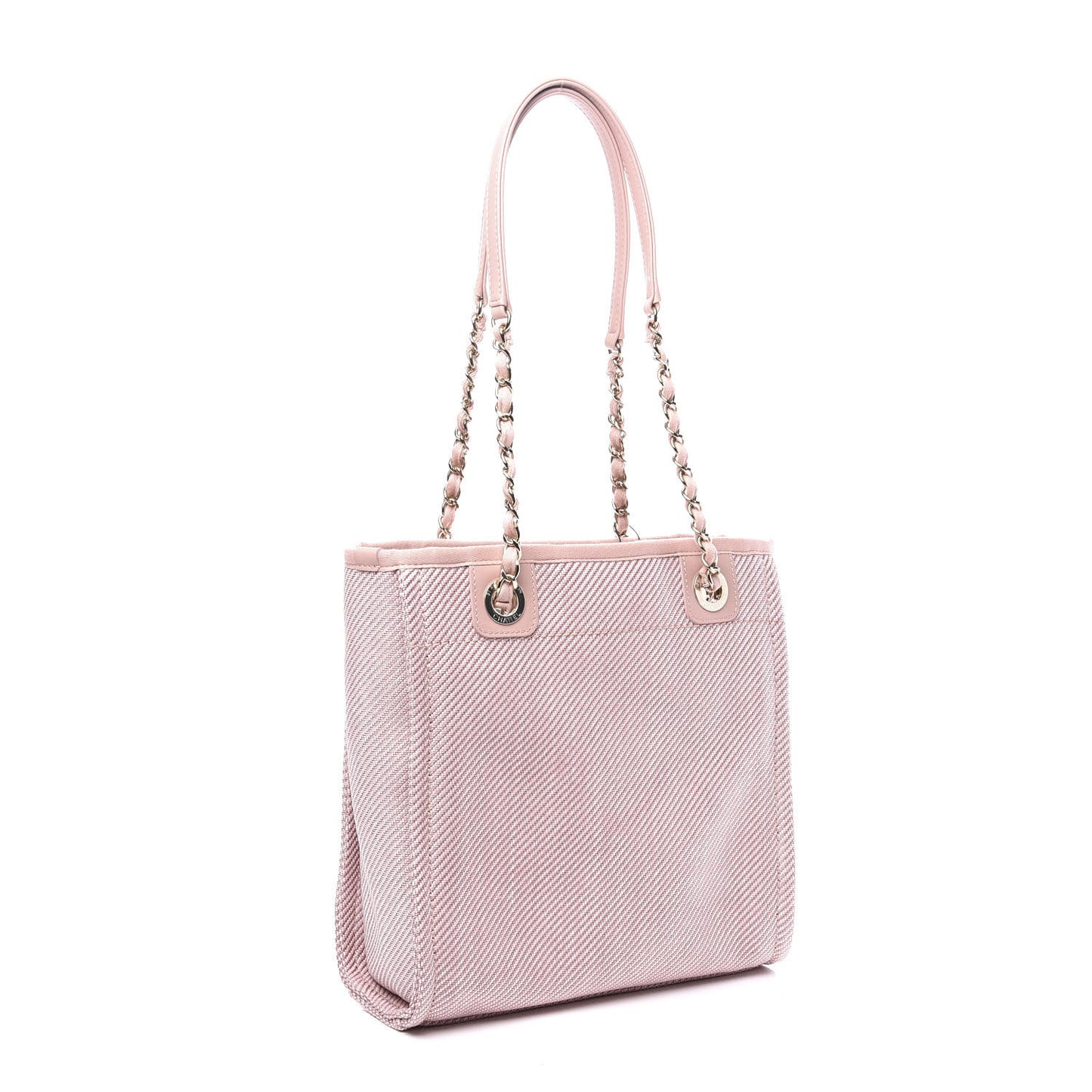 Mixed Fibers Calfskin Mini Deauville Tote Rose Pink