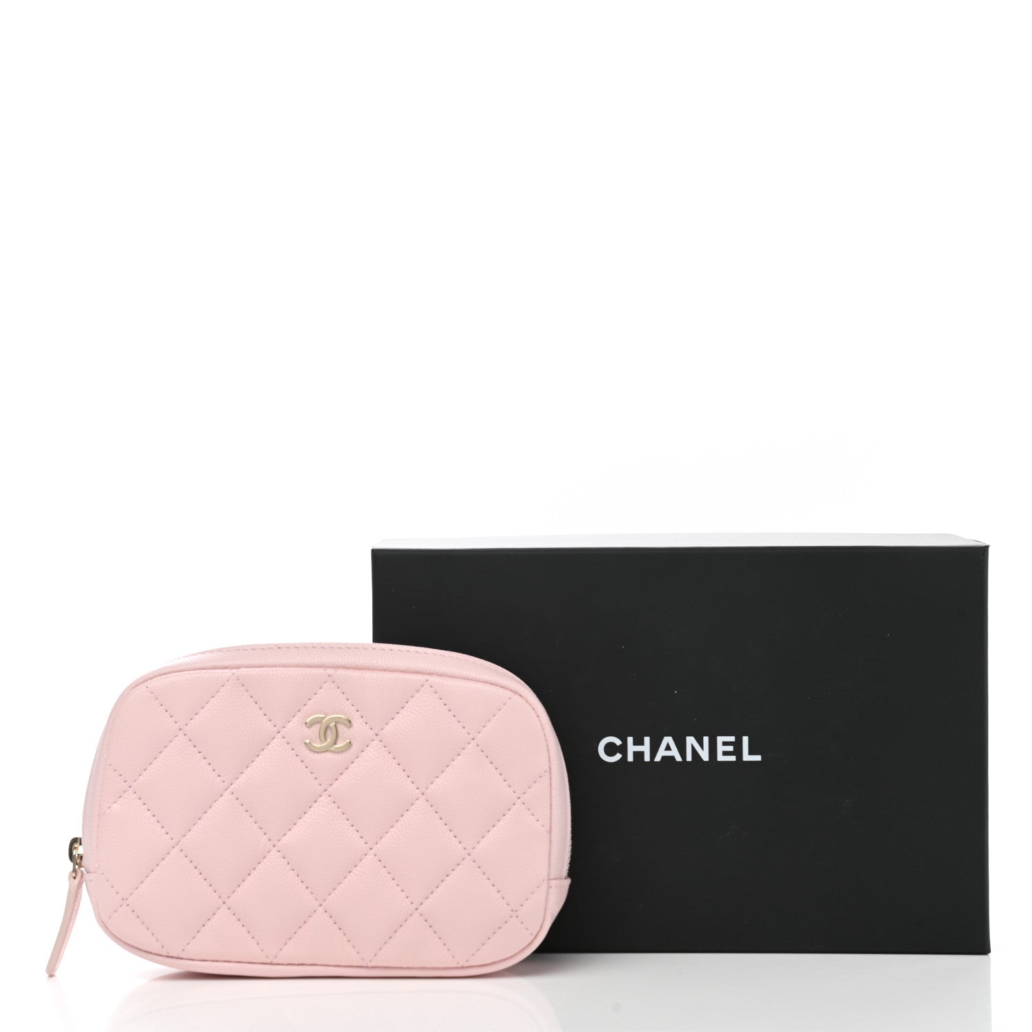 Chanel Caviar Quilted Small Curvy Pouch Cosmetic Case Light Pink 8 of 8