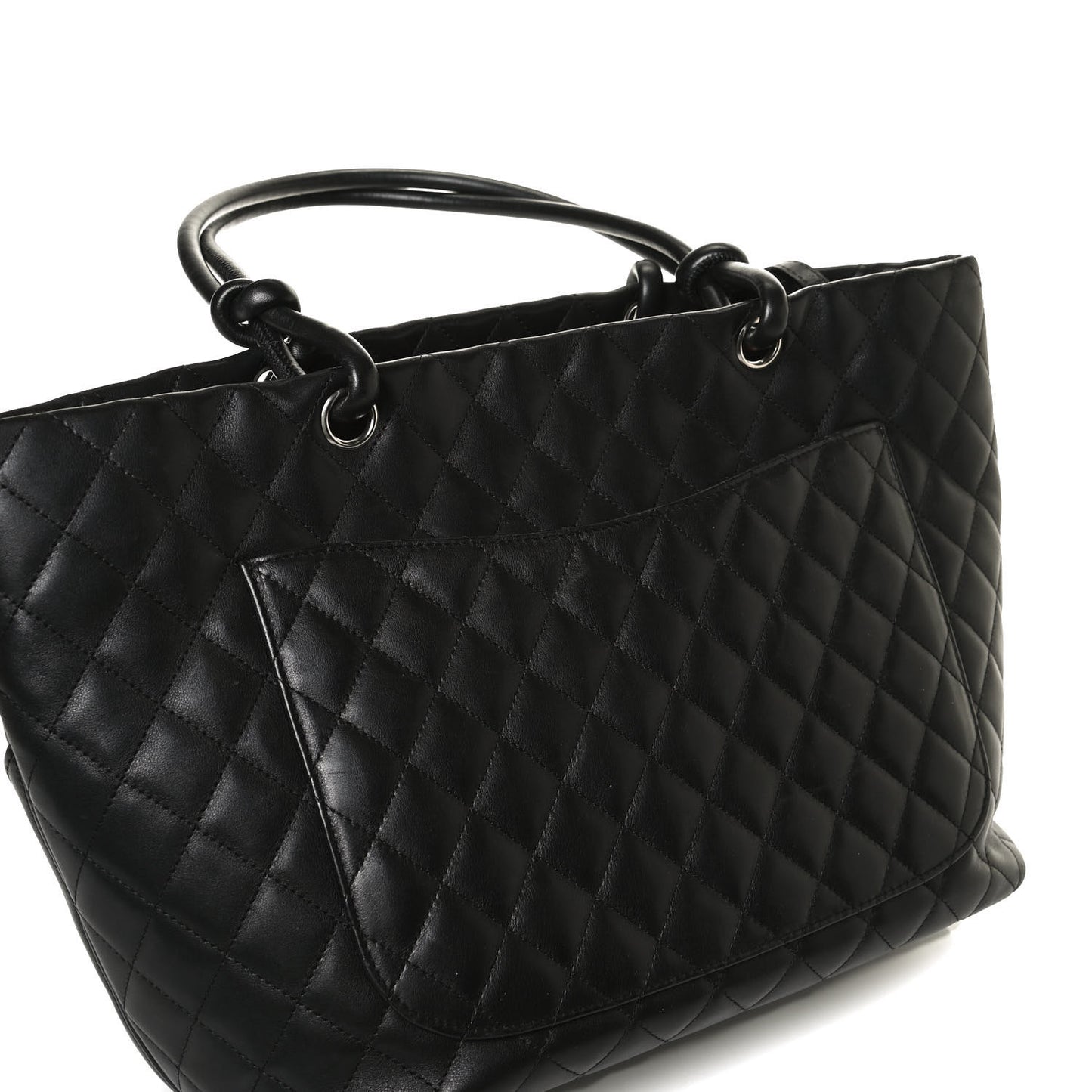 Calfskin Quilted Large Cambon Tote Black
