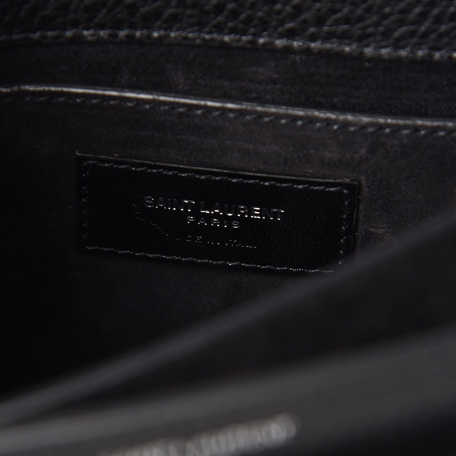 Saint Laurent Grained Calfskin Medium Monogram Sunset Satchel Black 6 of 10