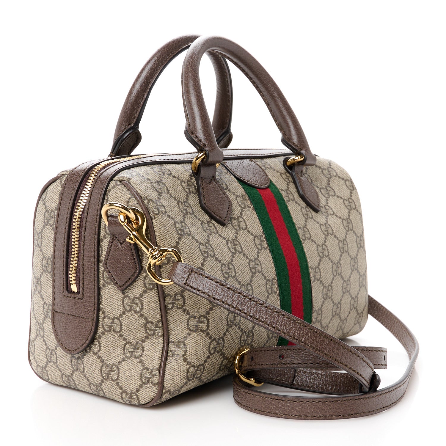 Gucci GG Supreme Monogram Web Small Ophidia Top Handle Bag Beige Ebony 3 of 11