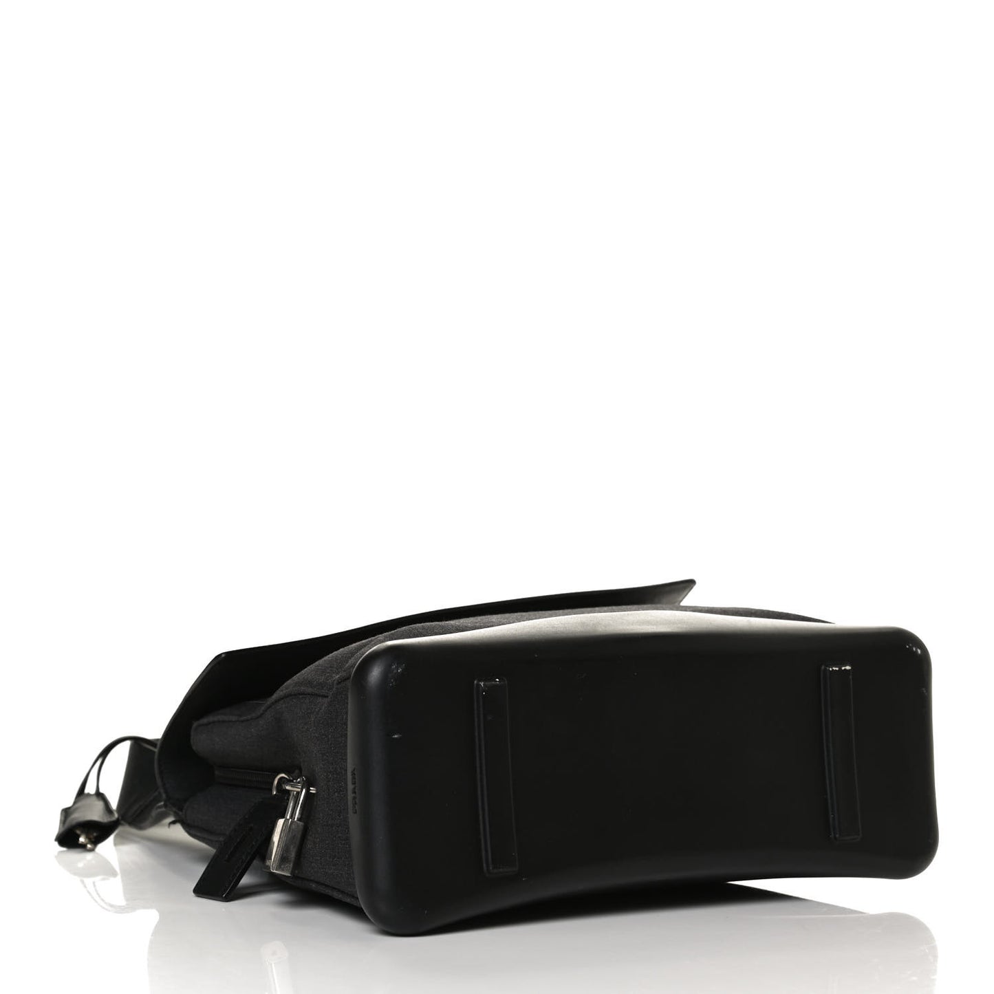 Calfskin Fabric Messenger Bag Black