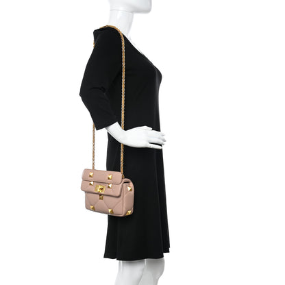 Valentino Garavani Nappa Small Roman Stud Shoulder Bag Rose Cannelle 2 of 9