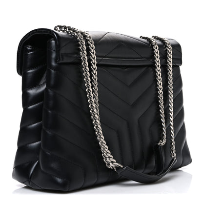 Saint Laurent Calfskin Y Quilted Monogram Medium Loulou Chain Satchel Black 3 of 10