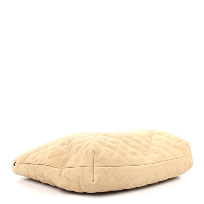 Saint Laurent Nubuck Suede Quilted Maxi Icare Shopping Tote Safari Beige 5 of 11