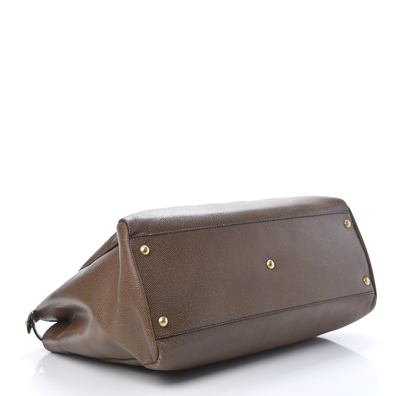Fendi Patent Large Peekaboo Iconic Satchel Brown 4 of 17