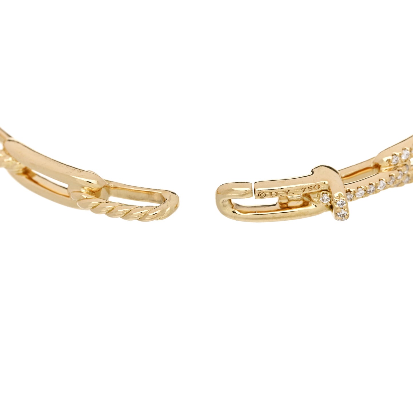 18K Yellow Gold Diamond 4mm Stax Chain Link Bracelet
