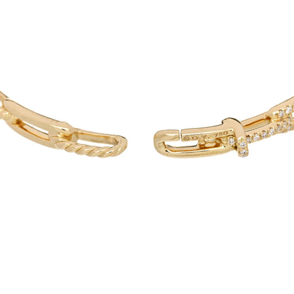 David Yurman 18K Yellow Gold Diamond 4mm Stax Chain Link Bracelet 3 of 4