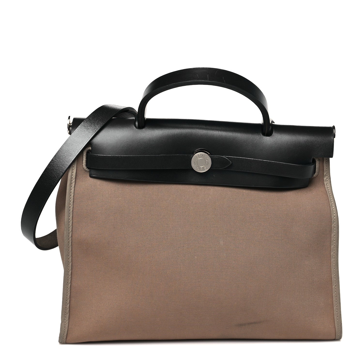 Hermes Toile Officier Vache Hunter Herbag Zip 31 PM Etoupe Bleu Indigo 1 of 12