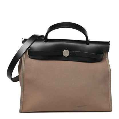 Hermes Toile Officier Vache Hunter Herbag Zip 31 PM Etoupe Bleu Indigo 1 of 12