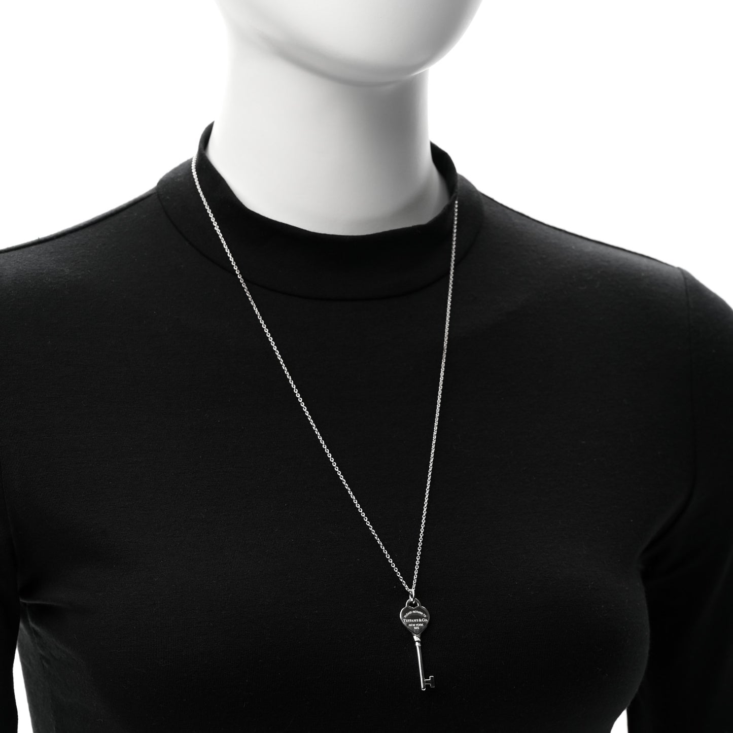 Sterling Silver Return to Tiffany Heart Key Pendant Necklace