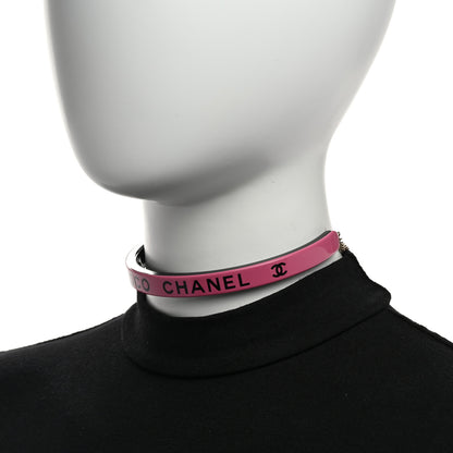Chanel Resin Logo Choker Pink Black 2 of 6