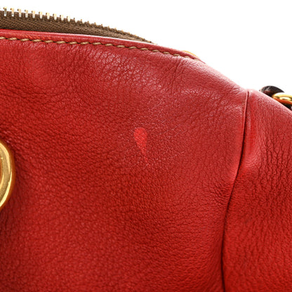 Prada Vitello Daino Top Handle Shoulder Bag Rosso 12 of 15
